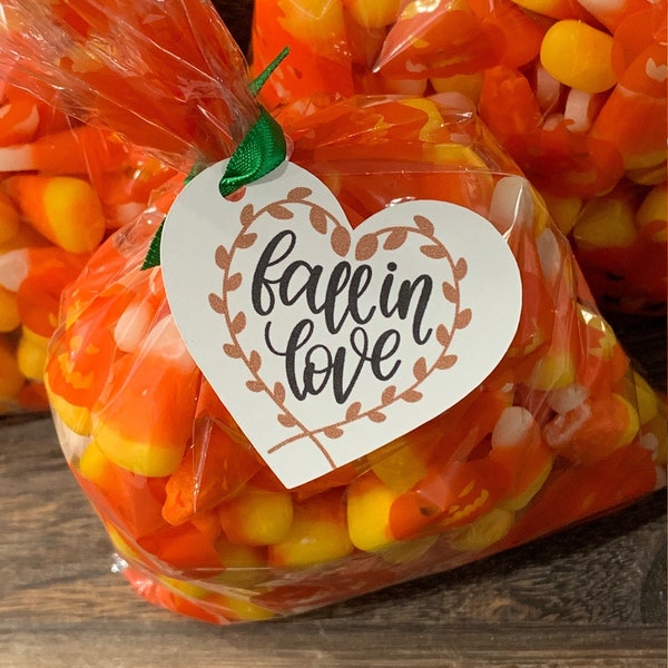 Fall in Love Tags, Fall Wedding Favor Tags, Fall Bridal Shower Favor Tags, Listing for TAGS ONLY
