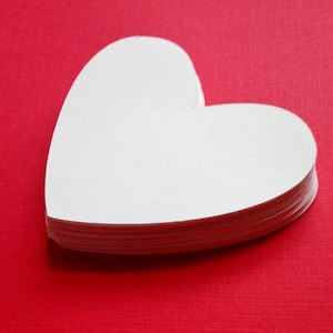 White Paper Hearts, 24 Heart Die Cuts, Valentines Day Heart Decor, Heart Shaped Wish Tree Tag, White  Paper Heart Die Cut