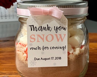 Thank You Snow Much For Coming, Winter Baby Shower Favor Tags, Listing for Tags Only