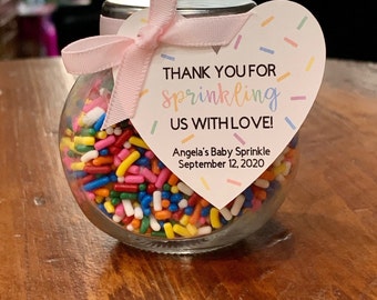 Thank You for Sprinkling Us With Love Tags (2" wide), Baby Sprinkle Favor Tags, Listing for Tags Only