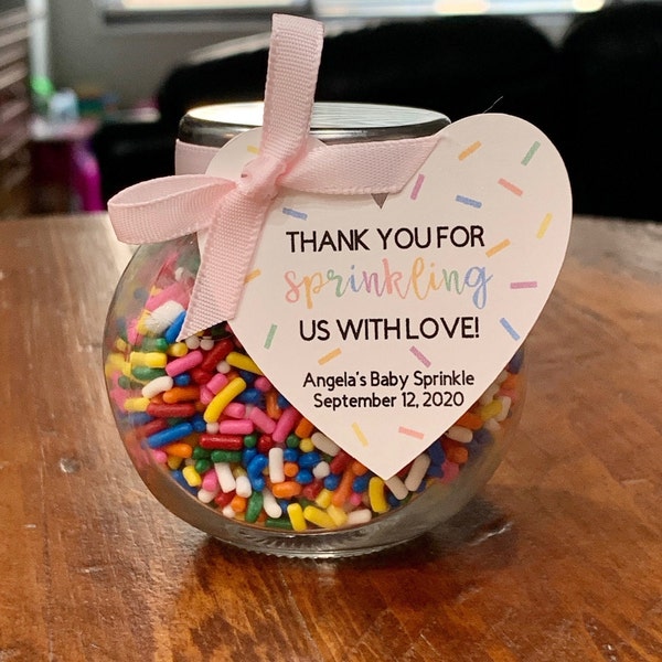 Thank You for Sprinkling Us With Love Tags (2" wide), Baby Sprinkle Favor Tags, Listing for Tags Only