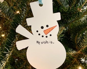 Snowman Wish Tree Tags, Holiday Wish Tree Tags, Paper Ornament, Christmas Wish Tree Tags, Listing for TAGS ONLY