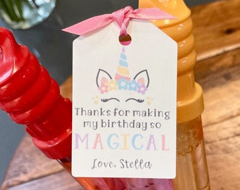 Thank You For Making My Birthday So Magical Tags, Kids Birthday Party Favor Tags, Birthday Party Thank You Tags, TAGS ONLY