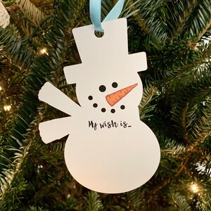 Snowman Wish Tree Tags, Holiday Wish Tree Tags, Paper Ornament, Christmas Wish Tree Tags, Listing for TAGS ONLY