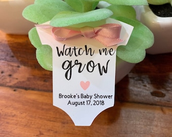 Watch Me Grow Tags (2" wide), Watch Me Grow Baby Shower Favor Tags, Seed, Plant or Succulent Baby Shower Favor Tags, Listing for Tags Only