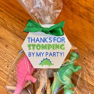 Dinosaur Theme Party Favor Tags, Thanks For Stomping By My Birthday Tags, Dinosaur Birthday Thank You Favor Tag, Listing for TAGS ONLY