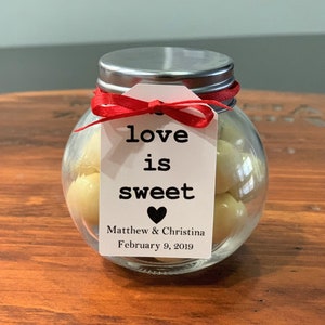 Love is Sweet Tags (1.3&quot; wide), Wedding Favor Tags, Bridal Shower Favor Tags, Cookie Favor Tags, Candy Favor Tags, Listing for TAGS ONLY