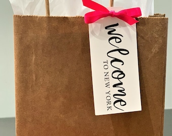 Custom Wedding Welcome Bag Tags, Hotel Guest Room Gift Bag Tags, Listing for TAGS ONLY