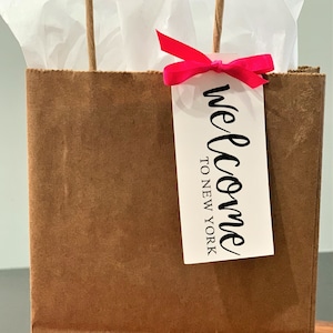 Custom Wedding Welcome Bag Tags, Hotel Guest Room Gift Bag Tags, Listing for TAGS ONLY