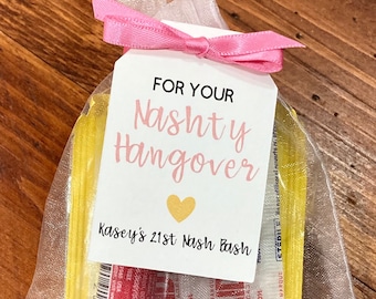 For Your Nashty Hangover Tags + Bags, Nashville Bachelorette Survival Kit Tags, Bachelor Party Favor Tags