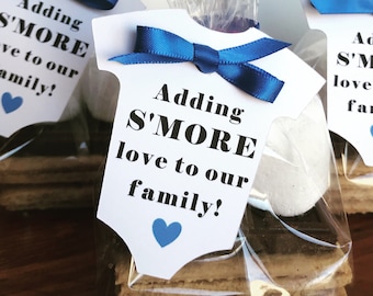 Adding S'MORE Love to Our Family Tags, S'more favor tags, Baby Shower S'more tags, Baby Shower Favor, Listing for TAGS ONLY