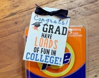 Graduation Party Favor Tags, Congrats Grad Have Loads of Fun in College Tags, 2024 Graduation Party Decor, TAGS ONLY