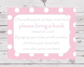 Bring a Book Invitation Insert for Girl Baby Shower W/ Pink - Etsy