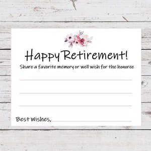 Share a Memory Printable Cards, Retirement Party Memory Cards, Retirement Well Wishes Download, Retirement Party Ideas, INSTANT DOWNLOAD image 3