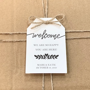 Wedding Welcome Bag Tags, Welcome Tags (2&quot; wide), Hotel Guest Room Gift Bag Tags, Listing for TAGS ONLY
