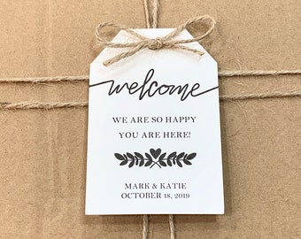 Wedding Welcome Bag Tags, Welcome Tags (2" wide), Hotel Guest Room Gift Bag Tags, Listing for TAGS ONLY