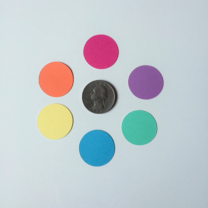 1 inch 200 Circle Confetti Mix-and-Match Baby Shower Table Confetti You Choose Colors Paper Circles