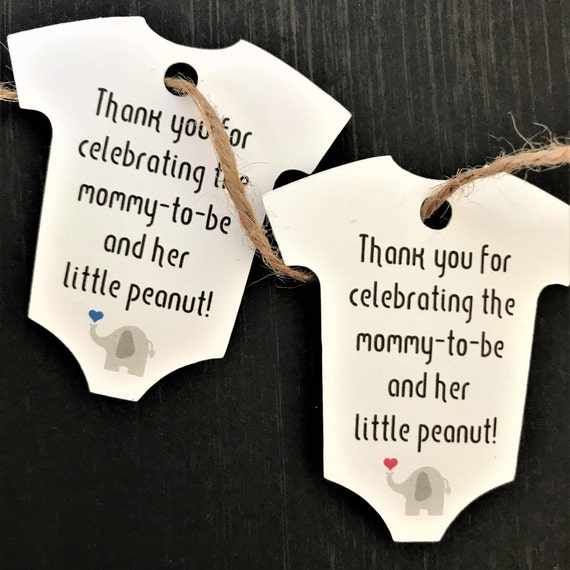 Thank You for Celebrating the Mommy to Be & Her Little Peanut Tags, Peanut Favor Tags, Elephant Themed Baby Shower, Listing for TAGS ONLY