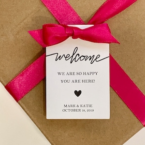 Wedding Welcome Bag Tags, Welcome Tags (2&quot; wide), Hotel Guest Room Gift Bag Tags, Listing for TAGS ONLY