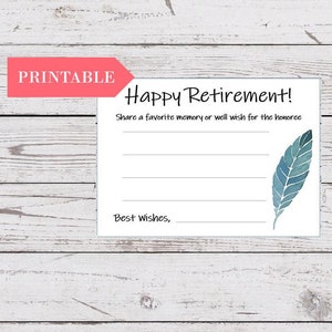 Retirement Wishes Cards Instant Download 