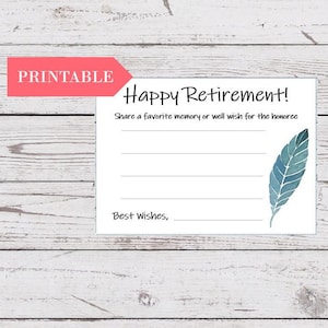 Retirement Wishes Cards Instant Download 