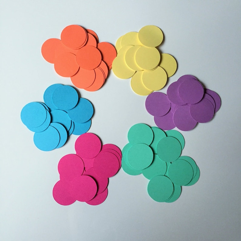 1 inch 200 Circle Confetti Mix-and-Match Baby Shower Table Confetti You Choose Colors Paper Circles