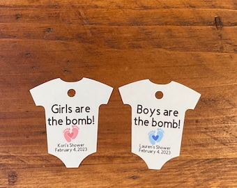 Girls are the Bomb Tags, Boys are the Bomb Tags, Bath Bomb Favor Tags, Baby Shower Favor Tags, Listing for TAGS ONLY