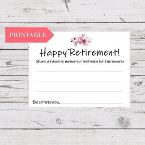 Share a Memory Printable Cards, Retirement Party Memory Cards, Retirement Well Wishes Download, Retirement Party Ideas, INSTANT DOWNLOAD image 1