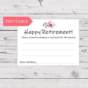 Share a Memory Printable Cards, Retirement Party Memory Cards, Retirement Well Wishes Download, Retirement Party Ideas, INSTANT DOWNLOAD image 1