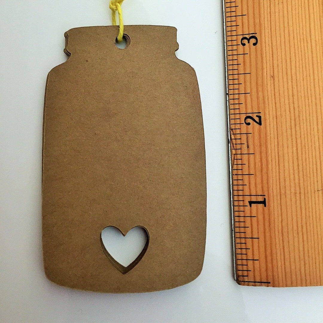 Rustic Mason Jar Gift Tags 2 Wide, Kraft Mason Jar Favor Tags, Rustic