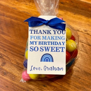 Thank You For Making My Birthday So Sweet Tags, Kids Birthday Party Favor Tags, Birthday Party Thank You Tags, TAGS ONLY