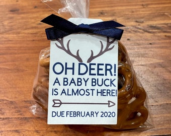 Oh Deer a Baby Buck is Almost Here Tags, Oh Deer Tags, Outdoors Themed Baby Shower Favor Tags, Listing for Tags Only