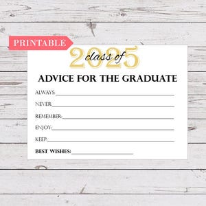 Advies voor de afgestudeerde afdrukbaar, advieskaarten afstuderen, 2025 decor afstudeerfeest, INSTANT DOWNLOAD
