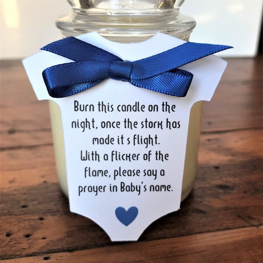 Candle Favour Tags 25 x Baby Shower Favourtags/labels 