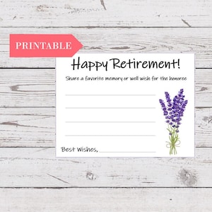 Compartir tarjetas imprimibles de memoria, tarjetas de memoria de fiesta de jubilación, descarga de buenos deseos de jubilación, ideas de fiesta de jubilación, DESCARGA INSTANTÁNEA