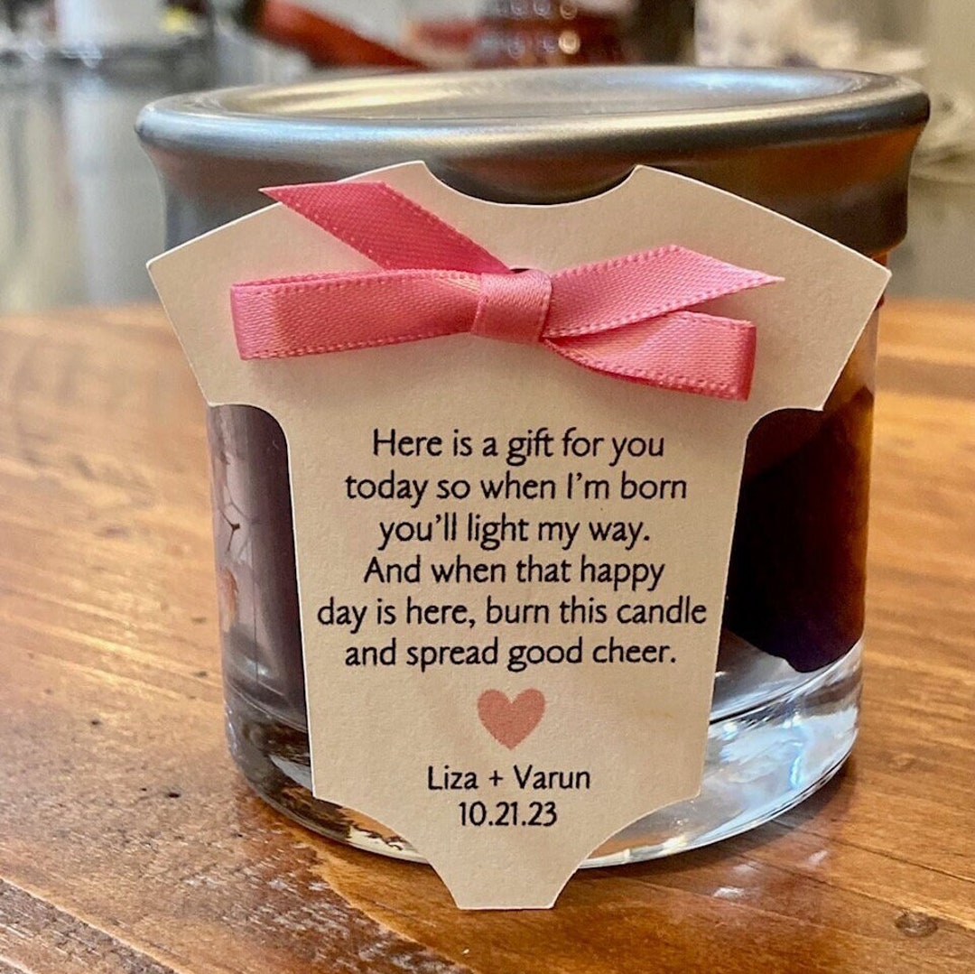 Candle Baby Shower Tags 2.5 Wide, Baby Shower Favor Tags, When I'm Born You'll Light My Way Tags