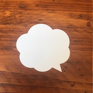 Cloud Speech Bubble Die Cut, 24 Paper Speech Bubble, Cloud Word Bubble, Die Cut Word Bubble, Comic Bubble - You Choose Size and Color