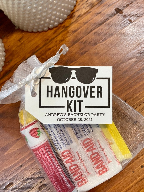Hangover Kit Tags Bags, Bachelor Party Favor Tags, Bachelorette Party  Hangover Kit Bag Tags, Birthday Party Hangover Kit Tags