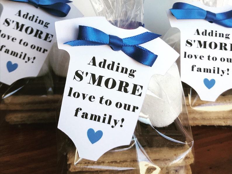 Adding S'MORE Love to Our Family Tags, S'more favor tags, Baby Shower S'more tags, Baby Shower Favor, Listing for TAGS ONLY image 1