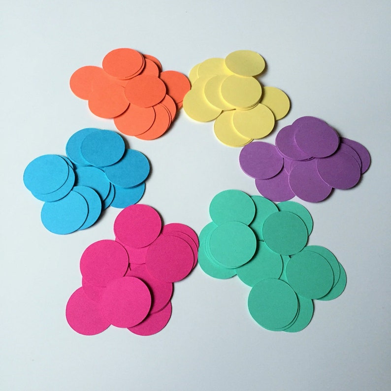 1 inch 200 Circle Confetti Mix-and-Match Baby Shower Table Confetti You Choose Colors Paper Circles