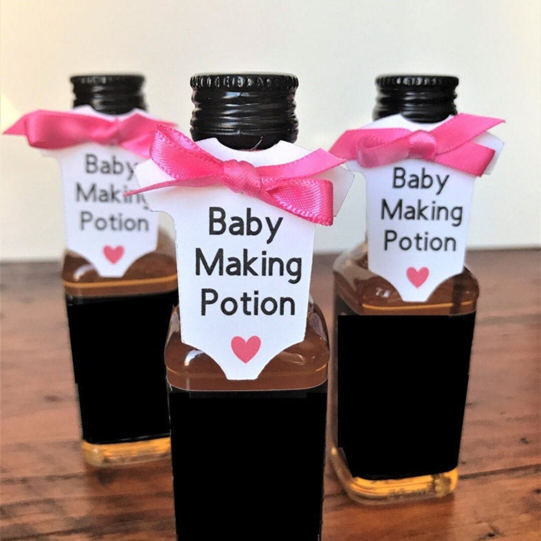 Baby Making Potion Tags, Liquor Nips Favor Tags, Mini Liquor Bottle ...