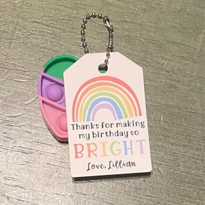 Thank You For Making My Birthday So Bright Tags, Kids Birthday Party Favor Tags, Birthday Party Thank You Tags, TAGS ONLY
