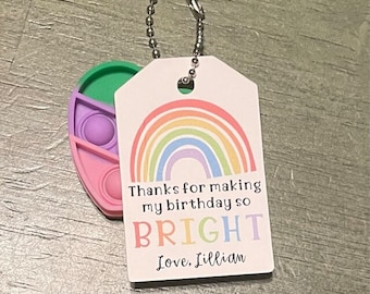 Thank You For Making My Birthday So Bright Tags, Kids Birthday Party Favor Tags, Birthday Party Thank You Tags, TAGS ONLY