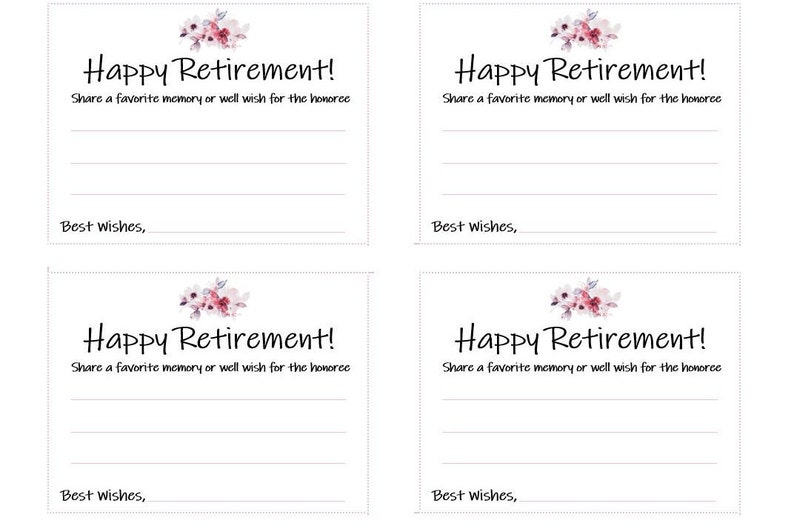 Share a Memory Printable Cards, Retirement Party Memory Cards, Retirement Well Wishes Download, Retirement Party Ideas, INSTANT DOWNLOAD image 2