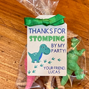 Dinosaur Theme Party Favor Tags, Thanks For Stomping By My Birthday Tags, Dinosaur Birthday Thank You Favor Tag, Listing for TAGS ONLY