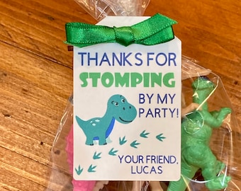 Dinosaur Theme Party Favor Tags, Thanks For Stomping By My Birthday Tags, Dinosaur Birthday Thank You Favor Tag, Listing for TAGS ONLY