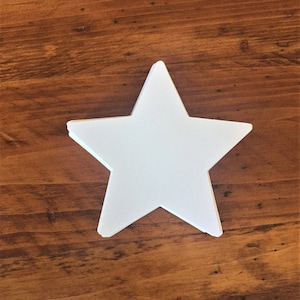 White Paper Stars, 24 Star Die Cuts, Star Paper Cutouts, Classroom Decor, All Purpose Paper Stars, Star Decor, You Choose Size image 1