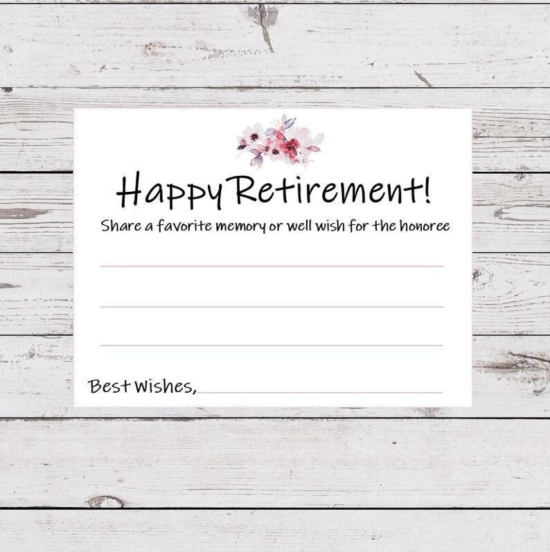 Share a Memory Printable Cards, Retirement Party Memory Cards, Retirement Well Wishes Download, Retirement Party Ideas, INSTANT DOWNLOAD image 3