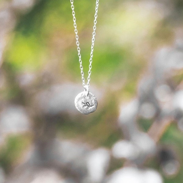 Branch imprint recycled sterling silver necklace // Minimal necklace, nature jewellery, eco-friendly, sustainable silver