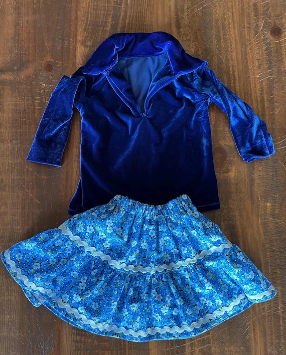 Ribbon Skirt and Velvet Top Set – Girls Size 2T, Ready to Ship